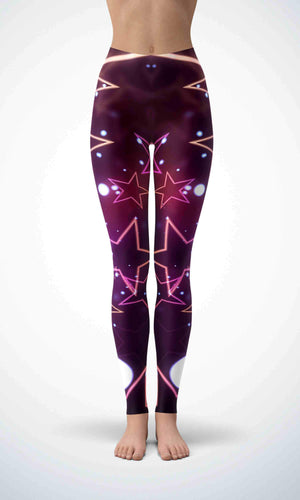 Neon star legging for workout yoga gym running - alien wing active