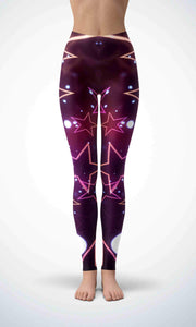 Neon star legging for workout yoga gym running - alien wing active