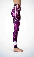 Load image into Gallery viewer, Neon star legging for workout yoga gym running - alien wing active