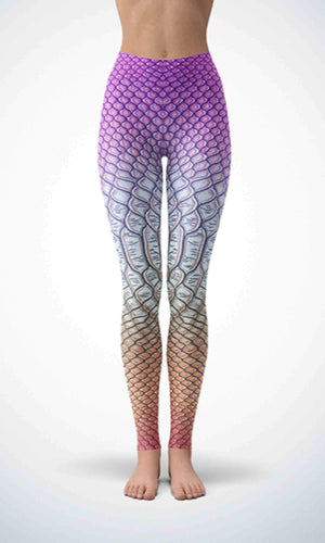 Purple crocodile legging for workout yoga gym running - alien wing active
