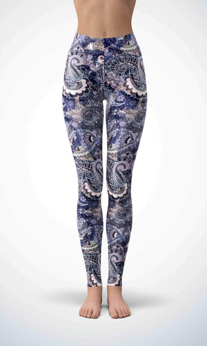 Purple wallpaper legging for workout yoga gym running - alien wing active