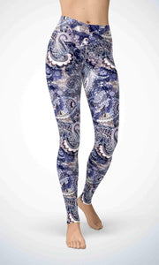 Purple wallpaper legging for workout yoga gym running - alien wing active