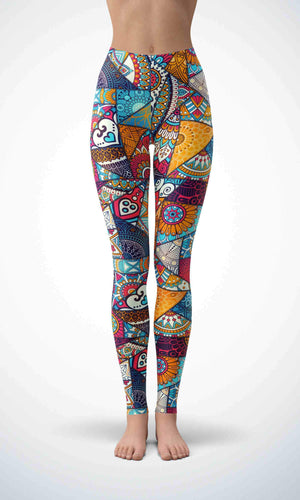 Colorful wallpaper legging for workout yoga gym running - alien wing active