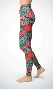 Red mapple legging for workout yoga gym running - alien wing active