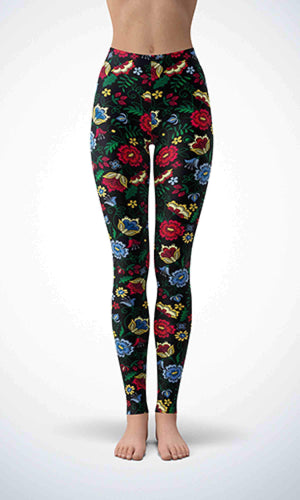 Flower garden legging for workout yoga gym running - alien wing active