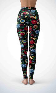 Flower garden legging for workout yoga gym running - alien wing active