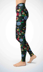 Flower garden legging for workout yoga gym running - alien wing active