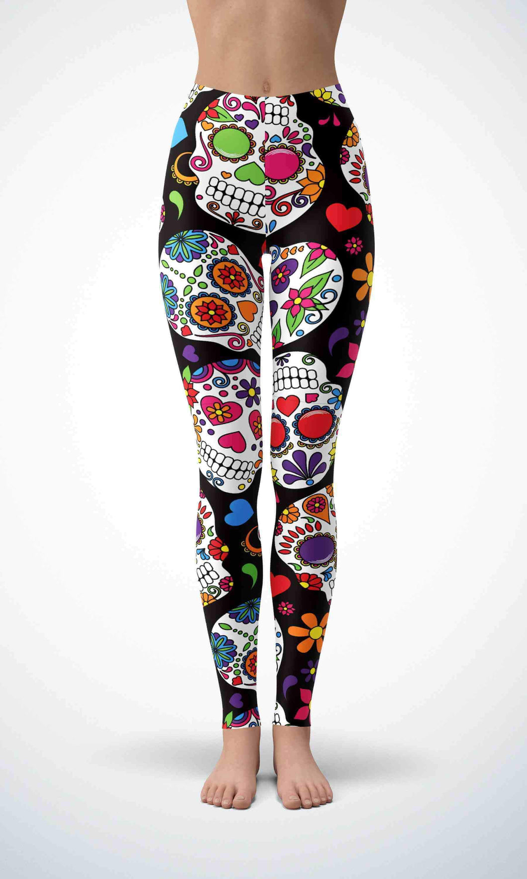 Black skull legging for workout yoga gym running - alien wing active