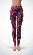 Load image into Gallery viewer, Purple wallpaper legging for workout yoga gym running - alien wing active