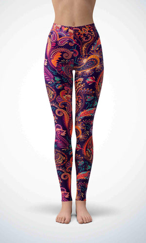Purple wallpaper legging for workout yoga gym running - alien wing active