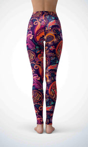 Purple wallpaper legging for workout yoga gym running - alien wing active