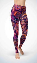 Load image into Gallery viewer, Purple wallpaper legging for workout yoga gym running - alien wing active
