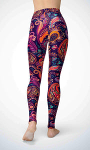 Purple wallpaper legging for workout yoga gym running - alien wing active