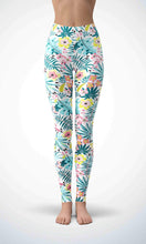 Load image into Gallery viewer, Light blue leaf legging for workout yoga gym running - alien wing active
