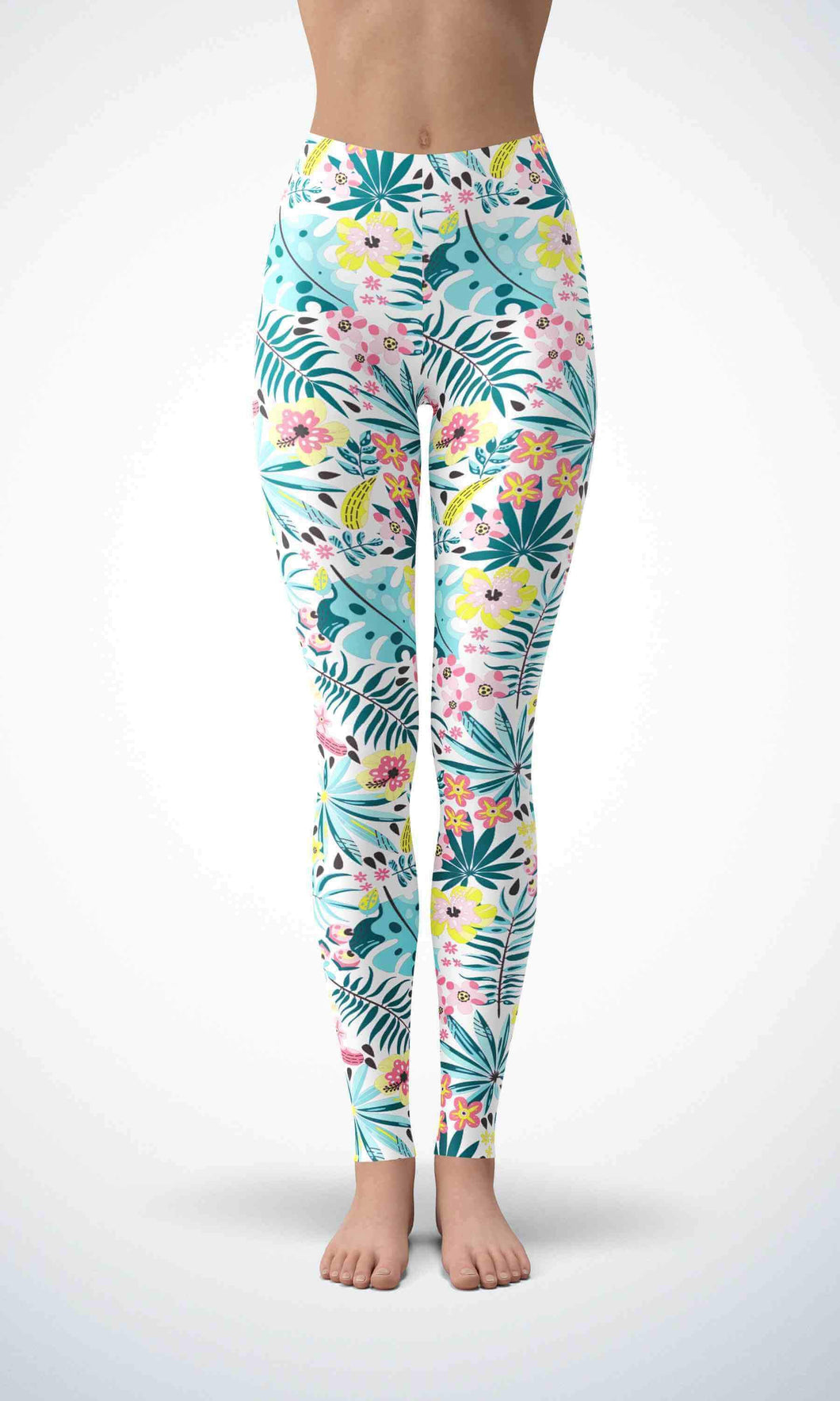 Light blue leaf legging for workout yoga gym running - alien wing active