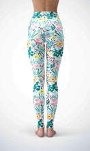 Load image into Gallery viewer, Light blue leaf legging for workout yoga gym running - alien wing active