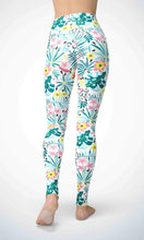 Load image into Gallery viewer, Light blue leaf legging for workout yoga gym running - alien wing active
