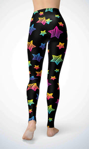 Neon star legging for workout yoga gym running - alien wing active