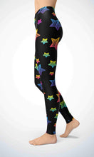 Load image into Gallery viewer, Neon star legging for workout yoga gym running - alien wing active
