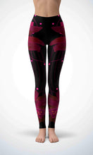 Load image into Gallery viewer, Dark flower legging for workout yoga gym running - alien wing active