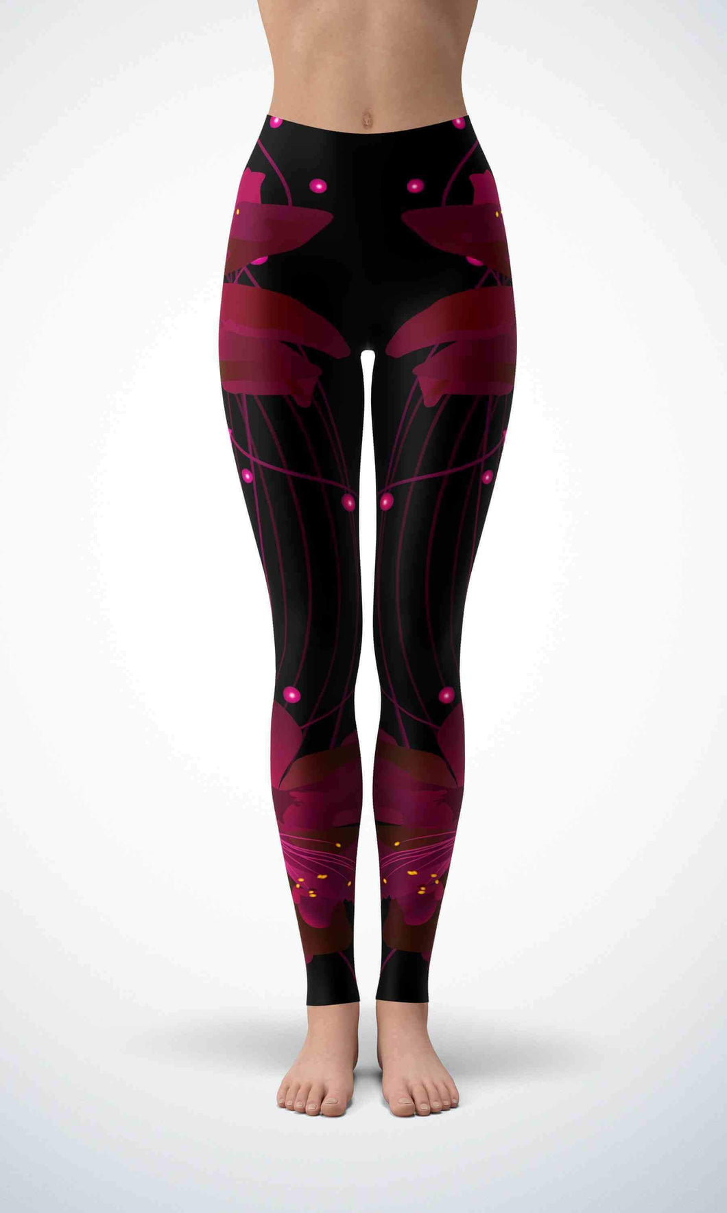 Dark flower legging for workout yoga gym running - alien wing active