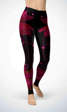Load image into Gallery viewer, Dark flower legging for workout yoga gym running - alien wing active