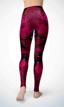 Load image into Gallery viewer, Dark flower legging for workout yoga gym running - alien wing active