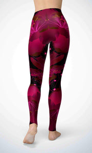 Dark flower legging for workout yoga gym running - alien wing active