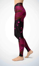 Load image into Gallery viewer, Dark flower legging for workout yoga gym running - alien wing active