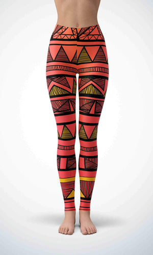 Orange paper legging for workout yoga gym running - alien wing active