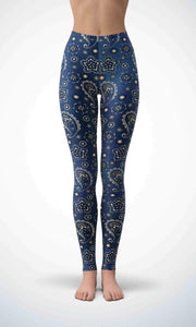 Denim flower legging for workout yoga gym running - alien wing active