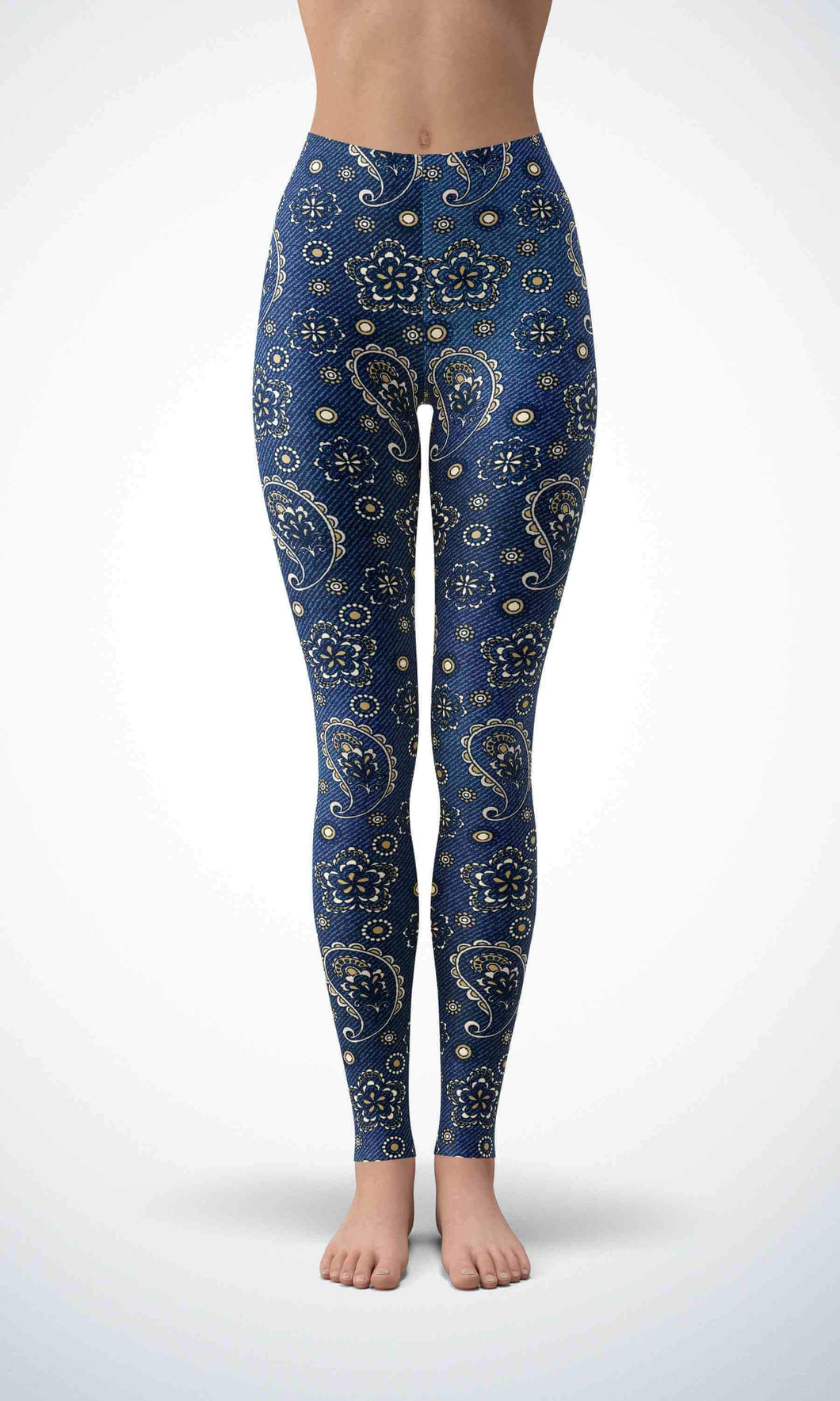 Denim flower legging for workout yoga gym running - alien wing active