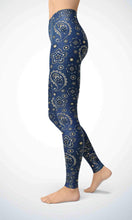 Load image into Gallery viewer, Denim flower legging for workout yoga gym running - alien wing active