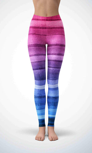 Pink denim legging for workout yoga gym running - alien wing active