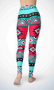 Red wallpaper legging for workout yoga gym running - alien wing active