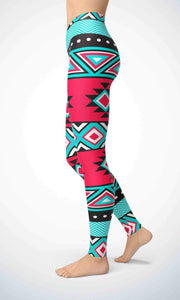 Red wallpaper legging for workout yoga gym running - alien wing active