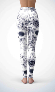 Winter skull legging for workout yoga gym running - alien wing active