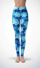 Load image into Gallery viewer, Blue leaf legging for workout yoga gym running - alien wing active
