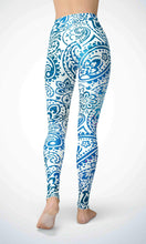 Load image into Gallery viewer, Blue print legging for workout yoga gym running - alien wing active