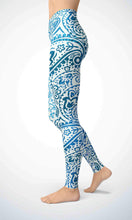 Load image into Gallery viewer, Blue print legging for workout yoga gym running - alien wing active