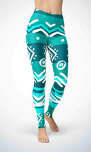 Load image into Gallery viewer, Blue maya legging for workout yoga gym running - alien wing active