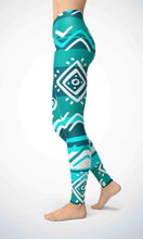 Load image into Gallery viewer, Blue maya legging for workout yoga gym running - alien wing active