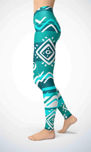 Blue maya legging for workout yoga gym running - alien wing active