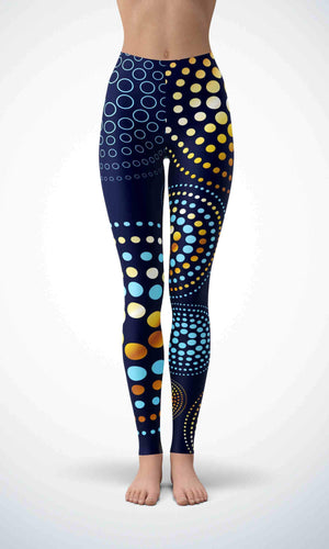 Dots and sky legging for workout yoga gym running - alien wing active