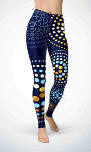 Dots and sky legging for workout yoga gym running - alien wing active