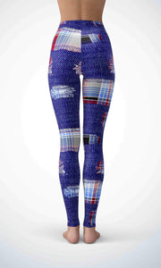 Patch denim legging for workout yoga gym running - alien wing active