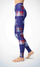 Load image into Gallery viewer, Patch denim legging for workout yoga gym running - alien wing active
