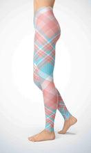 Load image into Gallery viewer, Pink check legging for workout yoga gym running - alien wing active