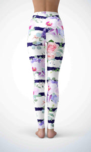 Rose stripe legging for workout yoga gym running - alien wing active