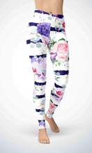 Load image into Gallery viewer, Rose stripe legging for workout yoga gym running - alien wing active